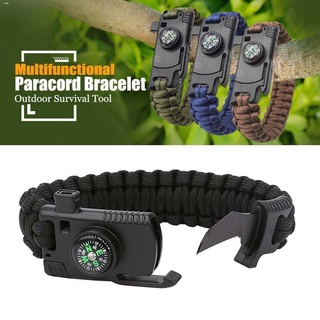 Camping & Hiking☃™☏5 In1 Paracord Survival Bracelet With Compass Whistle Flint Fire Starter Gear Cam