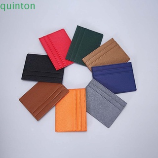 QUINTON Minimalist Slim Wallets Leather Coin Purse Men Wallet ID Card Holder Card Case Multi Card Pockets With Card Slots Ultra-thin Unisex Money Clips/Multicolor