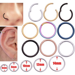 ALIBATO Surgical Steel Hinge Segment Nose Septum Clicker Ear Helix