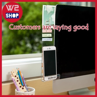 [w2]bonded post-storage computer monitor note board acrylic screen note monitor memo board mobile phone bracket with charging hole (1)