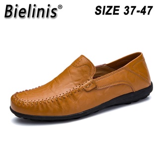 Genuine Leather Men Casual Shoes Italian Men Loafers Moccasins Slip On Men's Flats Breathable Hollow