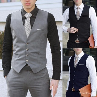 【ins】Dress Vests for Men 4 Buttons V-Neck Mens Suit Vest Sleeveless Waistcoat Slim Fits Male Waistco