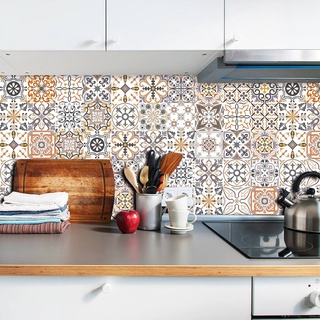 Moroccan Style Tile Sticker DIY Wallpaper Kitchen Bathroom Waterproof Oil Proof Self-adhesive Wall Sticker (1)