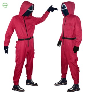 Squid Game Villain Red Jumpsuit Cosplay Costumes Halloween Party