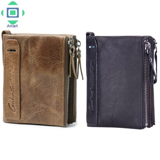 COD|FAST Fashion New Genuine Leather Men Wallet Short Coin Purse Small Vintage Wallets