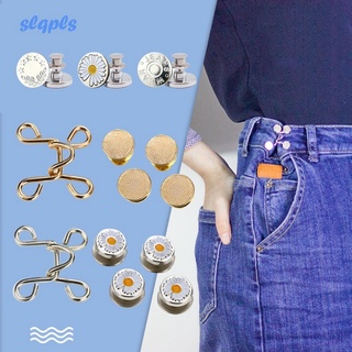 COD Retractable Jeans Button Adjustable Removable Stapleless Metal Button Zinc Alloy Round Tack Buttons