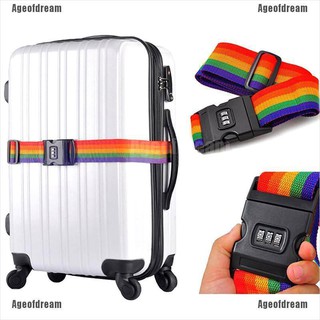 suitcase case¤Ageofdream Luggage Straps Adjustable Suitcase Baggage Belts with 3-Dial Combination Lo
