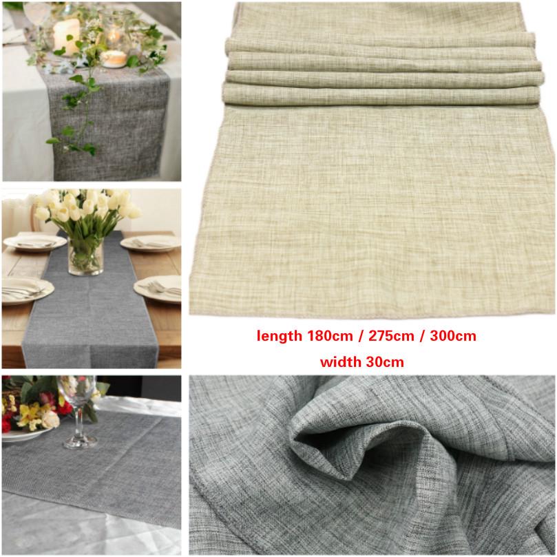 30cm Nordic Style Burlap Table Runner Jute Imitated Linen Tablecloth Rustic Wedding Party Decor