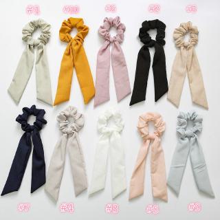 Women Elastic Hair Band Chiffon Hair Scrunchies Ponytail Tie Solid Headwear Gift (3)