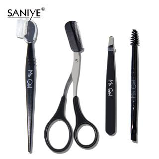 【SANIYE】4pcs Eyebrows Set With Hair Clips Comb Beauty Scissors Eye Makeup Tools W161