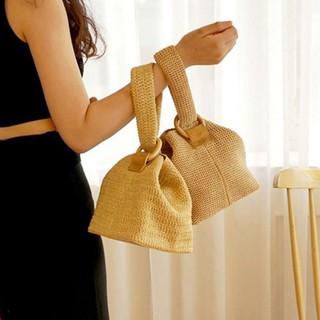Women's Durable Weave Straw Beach Bucket Bags (1)