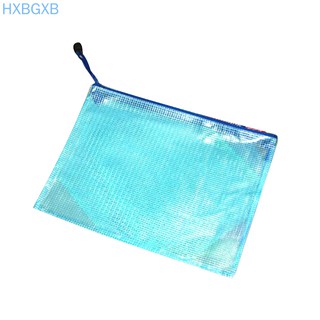 【HXBG】 A3/A4/A5/A6/B4/B5/B6 Grid Transparent Document Bag PVC Zipper Stationery Pouch Bag