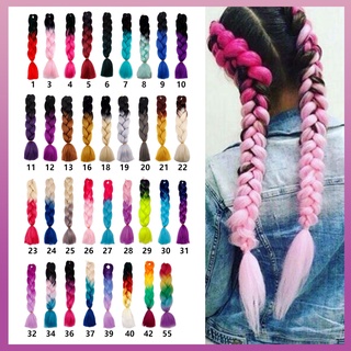 【spot goods】▽Gradient Color 60cm 100g Large Fiber Wig Braid Extension Hair Accessories Wigs Styling