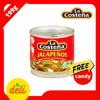 La Costena Pickled Jalapeno Whole Green Peppers in Can Mexican Pepper Chili Spicy Hot Flavor 199g