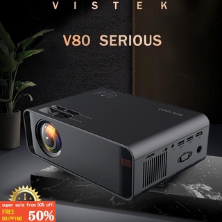 VISTEK 1080P 2500 Lumens Android WiFi Sync Bluetooth Projector 3D Video Movie Portable Home Theater
