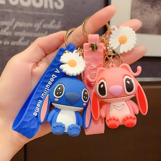 New Stitch doll keychain pendant cute couple bag silicone pendant doll girl