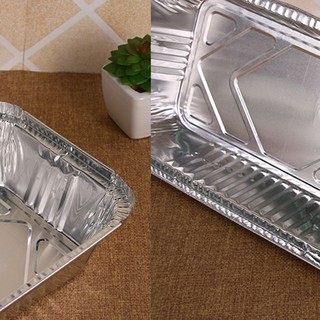 10pcs Rectangle Shaped Disposable Aluminum Foil Pan Take-out Food Aluminum Lids/Without Lid (3)