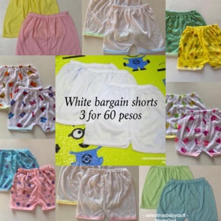 Plain white / colored bargain newborn baby shorts set