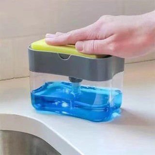 Soap Dispenser Kitchen Manual Press Liquid Soap Pump Dispenser Washing Sponge
