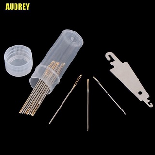 [AUDREY] 30pcs Hand Sewing Needles Gold Eye Embroidery Cross Stitch Needles With Threader