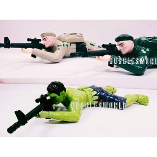 toy❄Army Crawling Hero Toy Captain America,Hulk,Spiderman,Superman,Batman with Light and