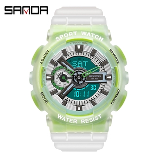 SANDA Waterproof Men Watch Fashion Fluorescent Strap Men's Watch Digital Luxury Mens Watch