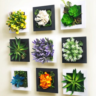 1 PCS 3D Artificial Plant Simulation Flower Frame Wall Decor