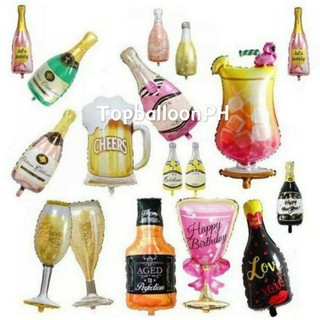 big wine/chanpagne/wisky/glass/cheers foil balloon partyneeds balloon supply