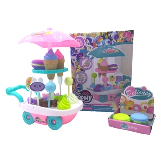 Best store Cream Candy Cart Pretend Play Food Dessert Trolley Set
