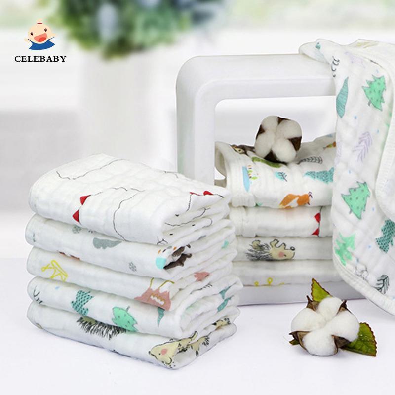 BY NewBorn Baby Towels Soft Water Absorption Cotton Gauze Flower Print Towel (1)