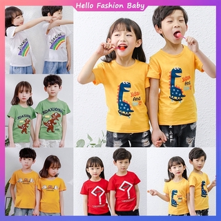 Summer Children Clothing Boys Girls T-Shirt Cotton Dinosaur Short Sleeve Kids Casual Cute Tops