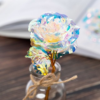 1Pcs DIY Gold/Dream Color Foil Rose Artificial Rose Birthday/Valentine Day gift (7)