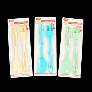 COD DVX #6011 2-in-1 Plastic Silicone Scraper & Pastry Oil Brush Set Kitchen, Baking, Cooking Tool