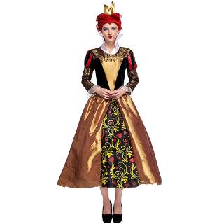 Alice in Wonderland Cosplay Costume Queen of Hearts Dress for Adult Woman Halloween Party Dress