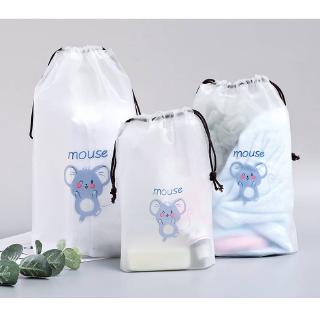 FUN Cute animal dinosaur mouse storage bag waterproof frosted clothes storage shoe storage gift wedding birthday household items Avocado Frosted Clothes Drawstring Pocket