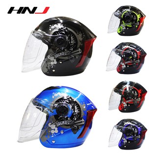 HNJ half face helmet motors visor open face helmets motor COD motorcycle