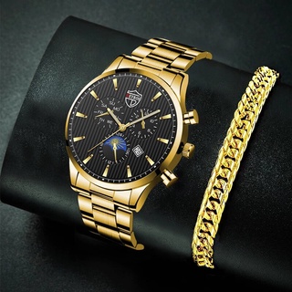 Brand Luxury Business Watch for Men Stainless Steel Quartz WristWatch with Bracelet