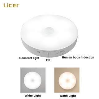 Licer Led Indoor Motion Sensor Night Light Rechargeable Portable Induction Light Toilet Lamp Bathroom Lamp Wardrobe Light Cabinet Light Corridor Lamp Bedroom Lamp