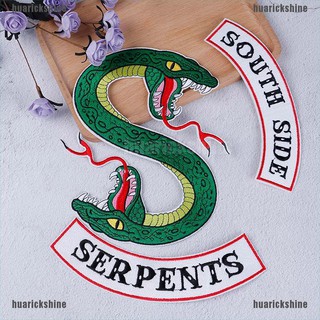 Huarickshine Green snake Southside Serpents patches iron on shirt bag jacket embroided badge