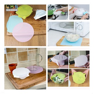 2019 New Silicone Stretch Bowls wrap Cover Reusable Cling Film Keep Fresh Cup Holder Mats