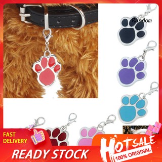 ✽RAN✽Paw Dog Puppy Cat Anti-Lost ID Name Tags Collar Pendant Charm Pet Accessories