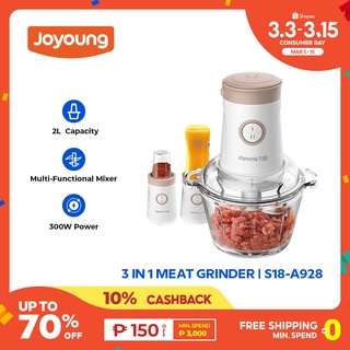 Joyoung 3in1 Meat Grinder,Juice machine,Food Chopper 2L glass Food Processor for Meat,Vegetable,300W