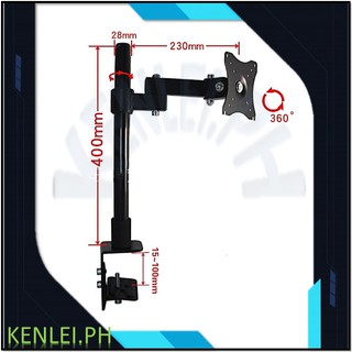 KENLEI Single Monitor Bracket Mount C-clamp and Grommet options