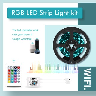 SMD 5050 RGB LED Strip Lights 5M 10M 15M 20M Full SET with 24key 44key IR Remote Music Controller WIFI Controller Bluetooth Controller Waterproof Flexible Ribbon Tape Diode for Home Decor (5)