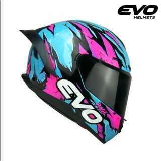 EVO helmet XR03 rage pink blue/purple single visor free clear lens