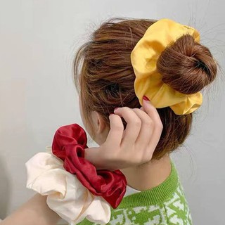 Korean Satin Scrunchie Silk Daisy Fashion Scrunchies Hair Tie Ponytail Elastic Rubber Band Fashion (1)