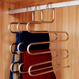 Rack Pants Hanger 5 Layer S Shape Trousers Hanger Holders (1)