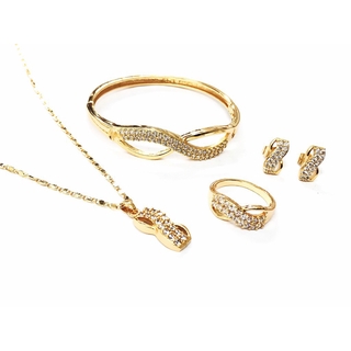 KISSY Crystal Infinity Rose Gold 4 in 1 Jewelry Set