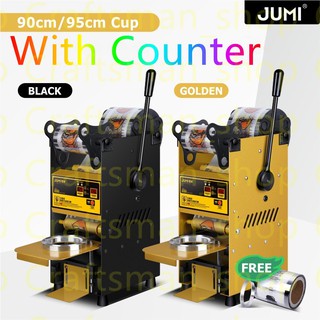 ✆☼▤Heavy Duty With Counter Manual Cup Sealer Cup Sealing Machine Coffee Milk Tea Plastic Cup Paper C