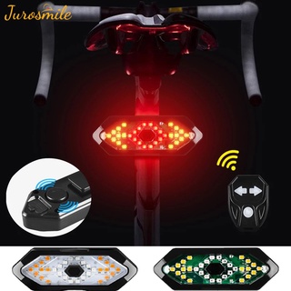 【Juro】Bike Turn Signals Tail Light Bike Remote Control Bicycle Direction Indicator MTB LED Rear Light USB Rechargeable Cycling Taillight with Horn【Smile】